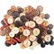 120 Pieces Assorted Wooden Buttons, Wooden Handmade Buttons, Wooden Sewing Buttons Art DIY Craft Supplies with Box